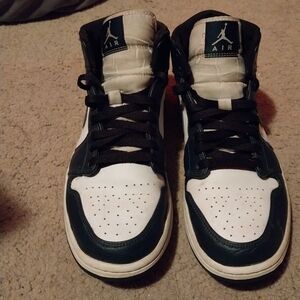 Air Jordan High-Top Sneakers Navy Blue And White